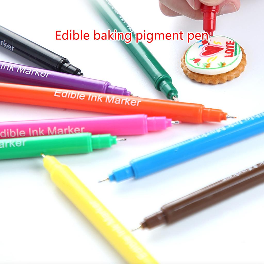 1 Set Edible Pigment Pen Food Color Brush Drawing Biscuits Cake Decorating Tool DIY Cake Painting Baking Accessories