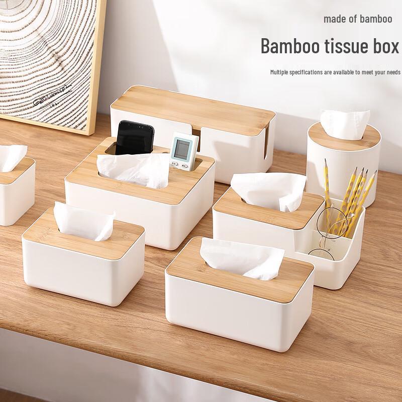 Youliheng Round Bamboo Tissue Box