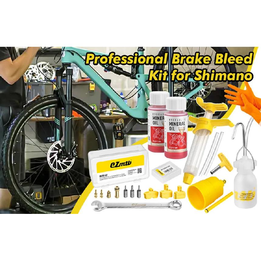 Brake Bleed Kit for Shimano Hydraulic Brakes, Brake Fluid Change Hydraulic Kits, Including 2Pcs 60ml Brake Fluid Mineral Oil