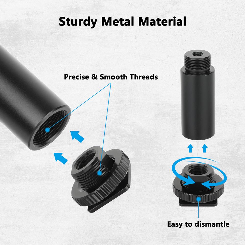 HDRIG Microphone Mount Kit: Hot/Cold Shoe, Micro Rod, 5/8 Screw (2-pack)