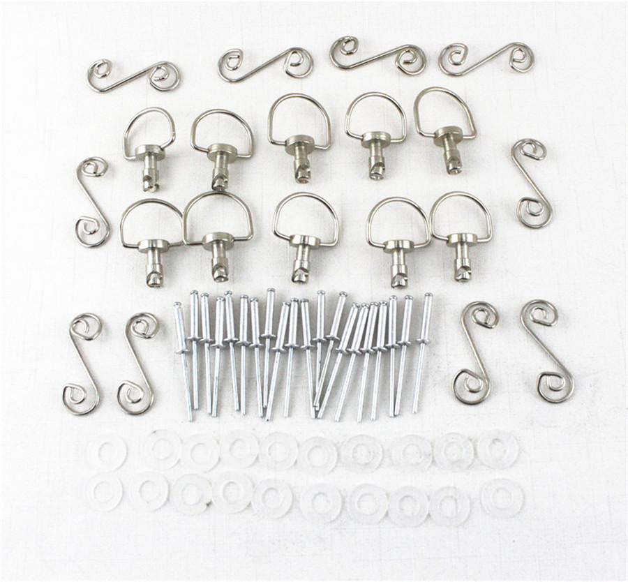 10 Sets Universal 1/4 Turn Quick Release Fasteners Turn Race Fairing Quick Release Romoval Fasteners Silver
