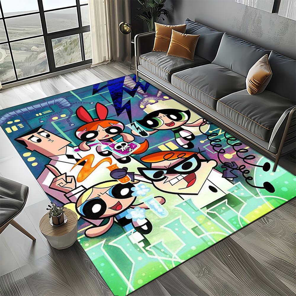 27 Style New Kawaii P-Powerpuff Girl Cartoon Carpet Rug for Living Room Bedroom Home Sofa Decoration,Kid Play Non-slip Floor Mat
