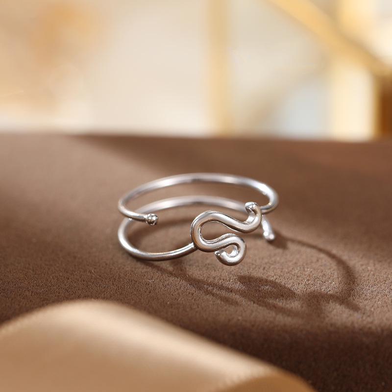 Banyan Tree S925 Silver Double-Layer Zodiac Ring: Elegant, Unisex, Trendy Index Finger Accessory