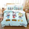 3D Printed Cartoon Cuphead Show Bedding Set,Girls Boys Adult Single Twin Queen Size,Duvet Cover Pillowcase Bedding