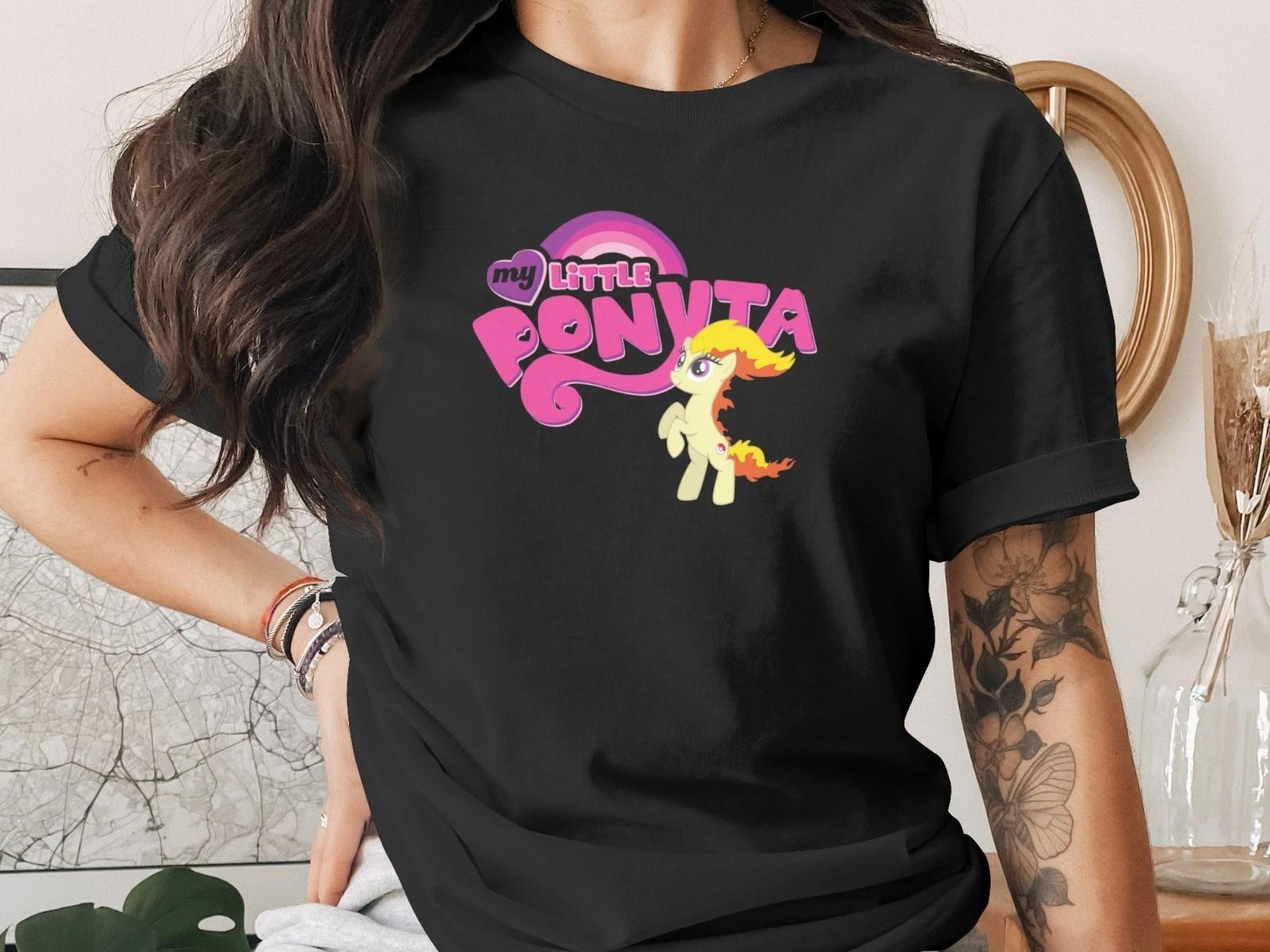 My Little Ponyta Funny Fire Horse Parody T-Shirt Anime Inspired Gamer Tee Gift M