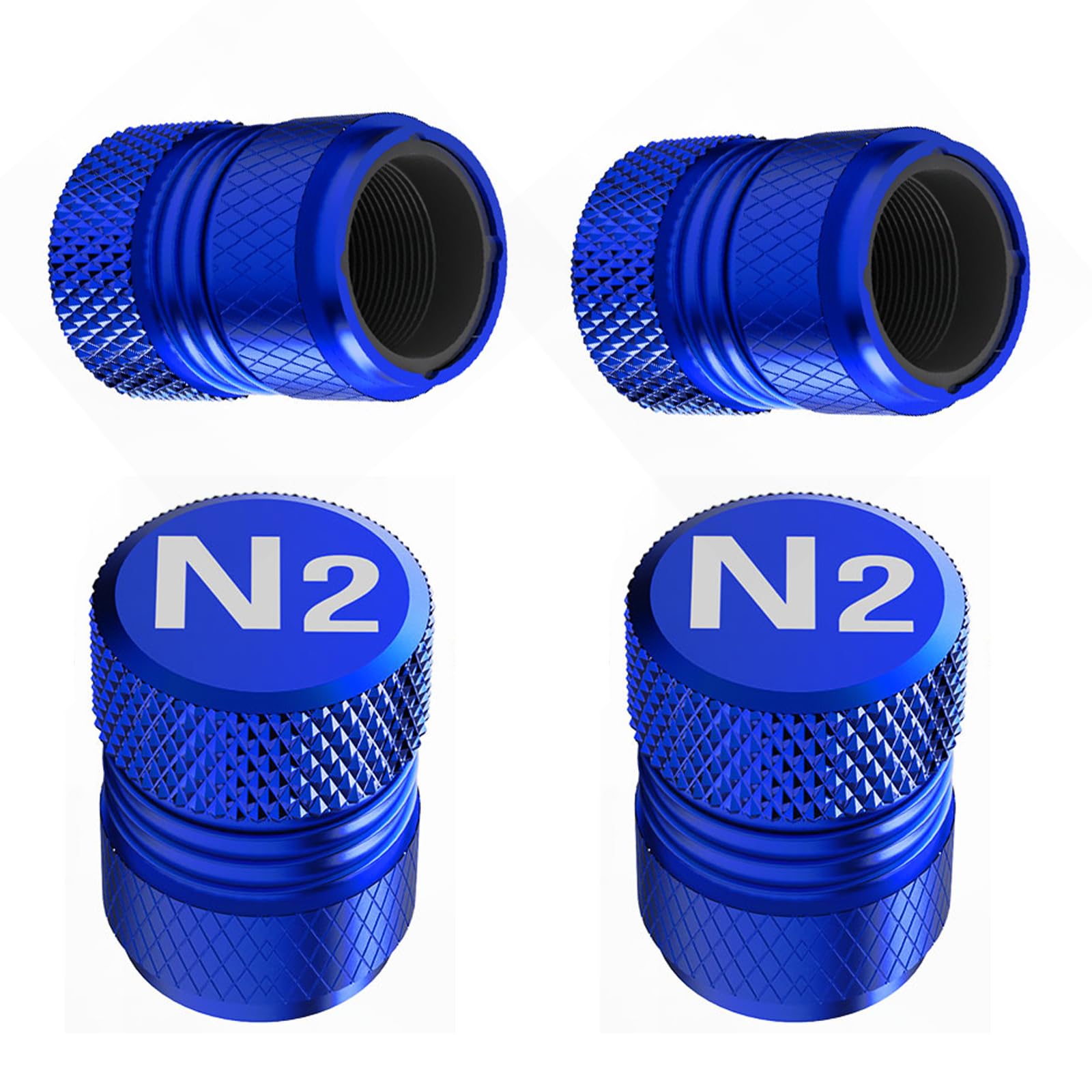 Tire Valve Stem Cap - Pack of 4 Corrosion Resistant N2 Nitrogen