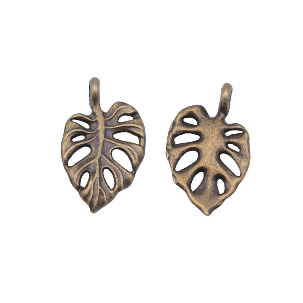 Filigree Leaf Charms Antique Alloy Pendants For Nature Inspired Jewelry