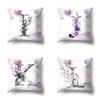 Polyester Pillowcase Home Watercolor Flower Print Pillowcase 26 English Letters Bedside Cushion Cover