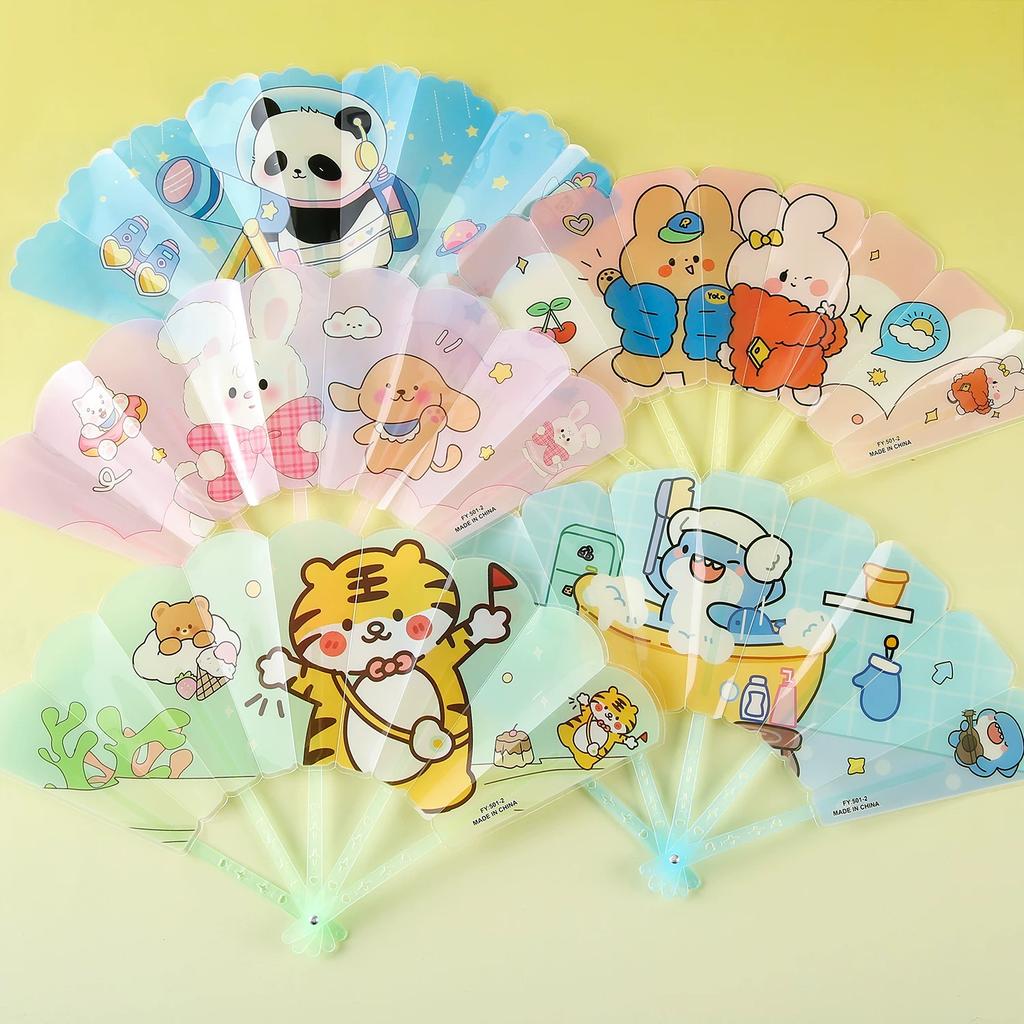 Cartoon Folding Fan, Student Handheld Fan, Gift for Children, Summer Portable Hand-Held Fan, Creative Small Gift for Kids