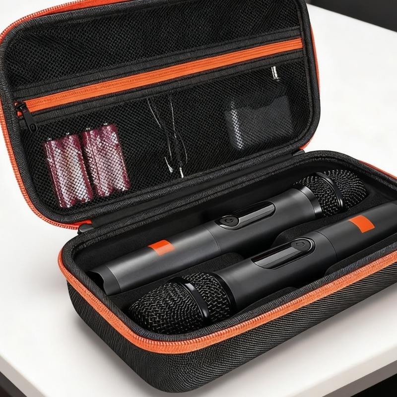 Wodoodporna Bezprzewodowa Torba do Przechowywania 2 Mikrofonów dla Podcasterów Podróżujących z 2 Mikrofonami, z Przenośnym Designem