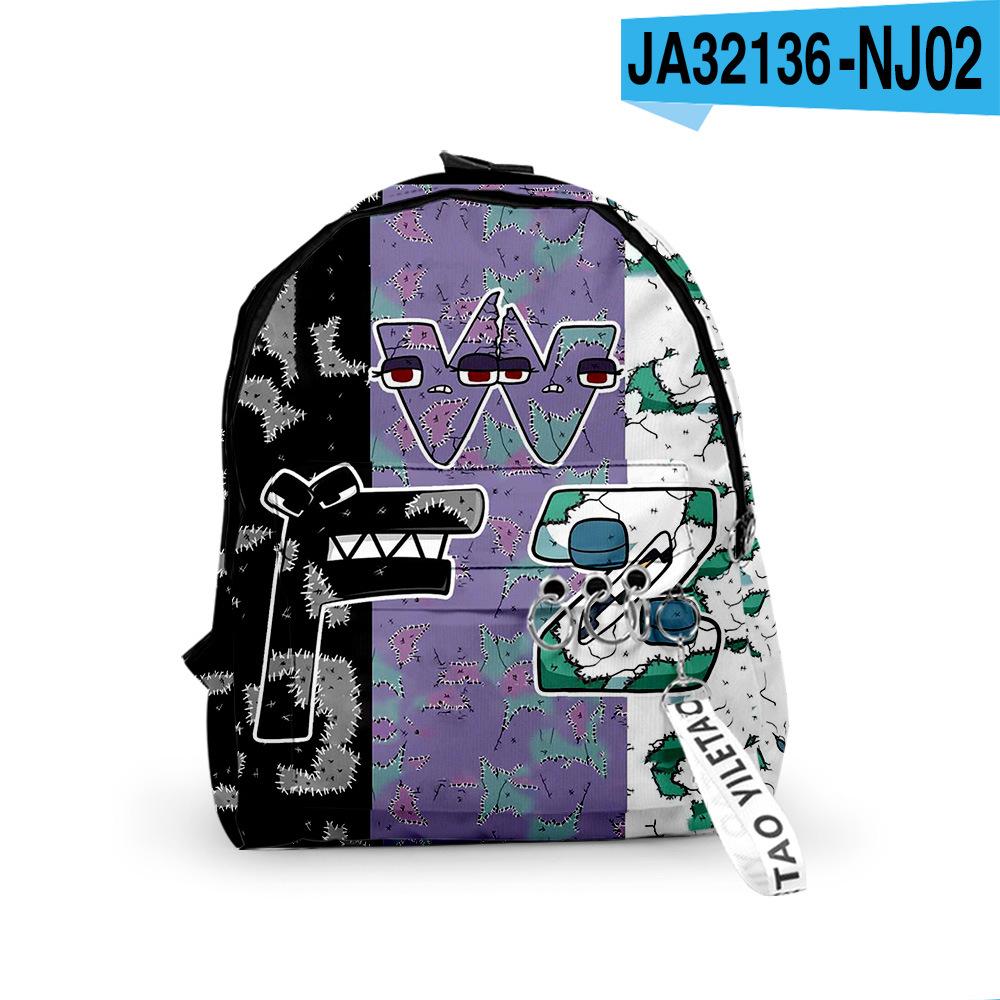Classic Novelty Alphabet Lore Backpacks Boys/Girls Pupil School Bags 3D Print Keychains Oxford Waterproof Cute Small Backpacks