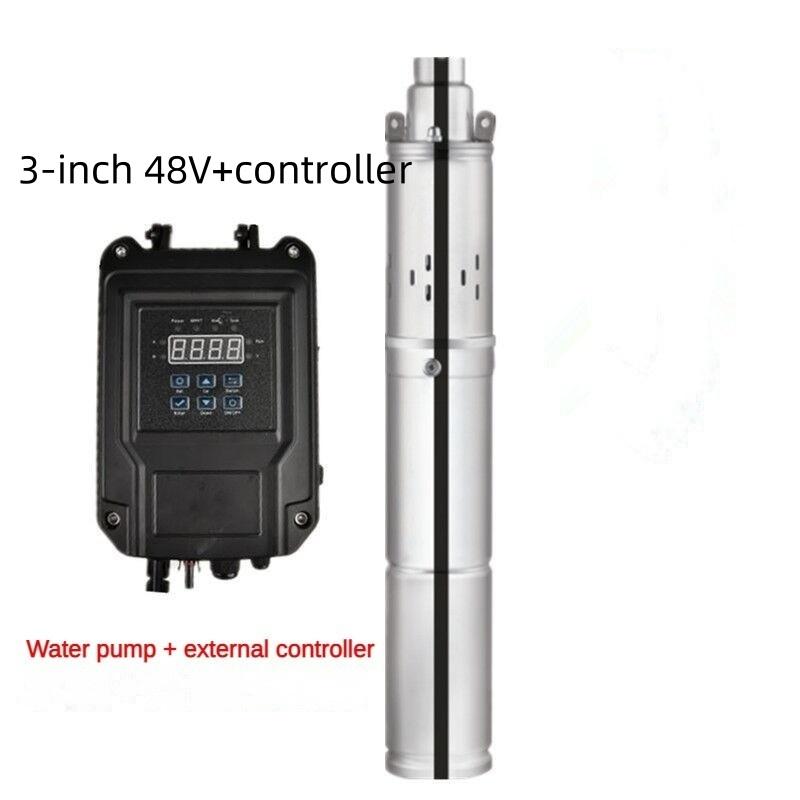 Small Household Stainless Steel Deep Well Submersible Pump Solar Brushless Screw DC Pump Irrigation Efficient Water Pump