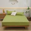 Washed Cotton Fitted Sheet Mattress Protector Non-Slip Bed Cover Pillowcase Set Modern Minimalist