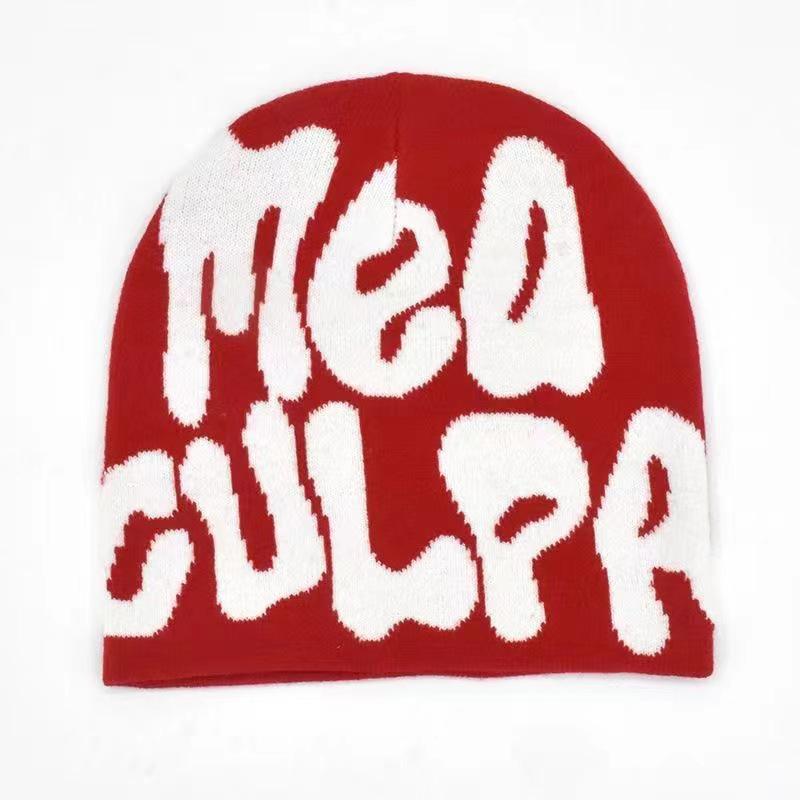 European and American Trendy Letter Jacquard Beanie - Cross-Border Hot-Selling Pullover Knit Hat