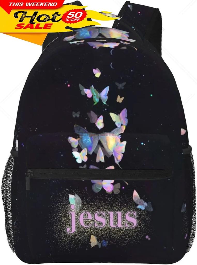 Christian Backpack Religious Bible Verse The Lord Is My Rock Pattern Backpack Jesus Cross Tablet Travel Picnic Bag Jesus Bag