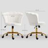 Velvet Office Chair Petal Backrest Vanity Chair Adjustable Height 69 X 64 X 80 90 Cm White
