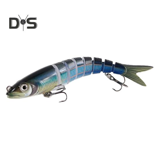 13.5CM/19G Multi-Jointed Fishing Lure with Hooks Slow Sinking 8-Section Swimbait Bionic Hard Artificial Bait Freshwater Saltwater Fishing Accessories