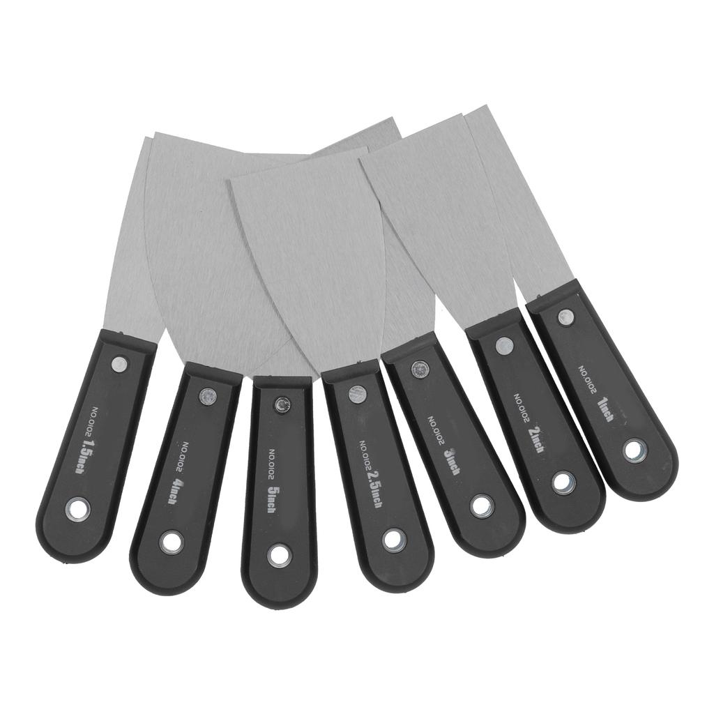 7 Pcs Plaster Knife Set Portable Steel Putty Knife Set for Drywall Wood Paint Tools