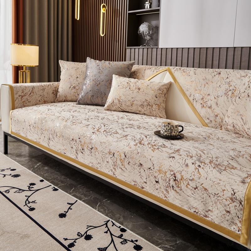 New Light Luxury Premium Sofa Cover Cloth Fixed Anti Slip Leather Sofa Cushion Four Seasons Universal Minimalist Versatile