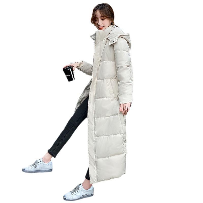 Women's Long Loose Korean Style Down Cotton Coat - Winter 2025 Collection