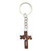 Wooden cross keychain party gift kraft paper label and organza bag christening gift
