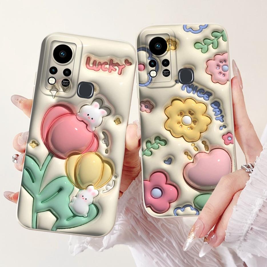 For Infinix Hot 11S Case X6812 X6812B Cute Panda Cartoon Cover Shockproof Phone Cases For Infinix Hot 11S NFC Hot11s Soft Fundas