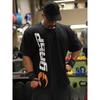 Camiseta Oversized para Academia Masculina e Feminina - Camisa de Treino Pesada para Queimar 999 Calorias, Top para Treino Fitness Todas as Estações com Estampa Branca e Laranja -