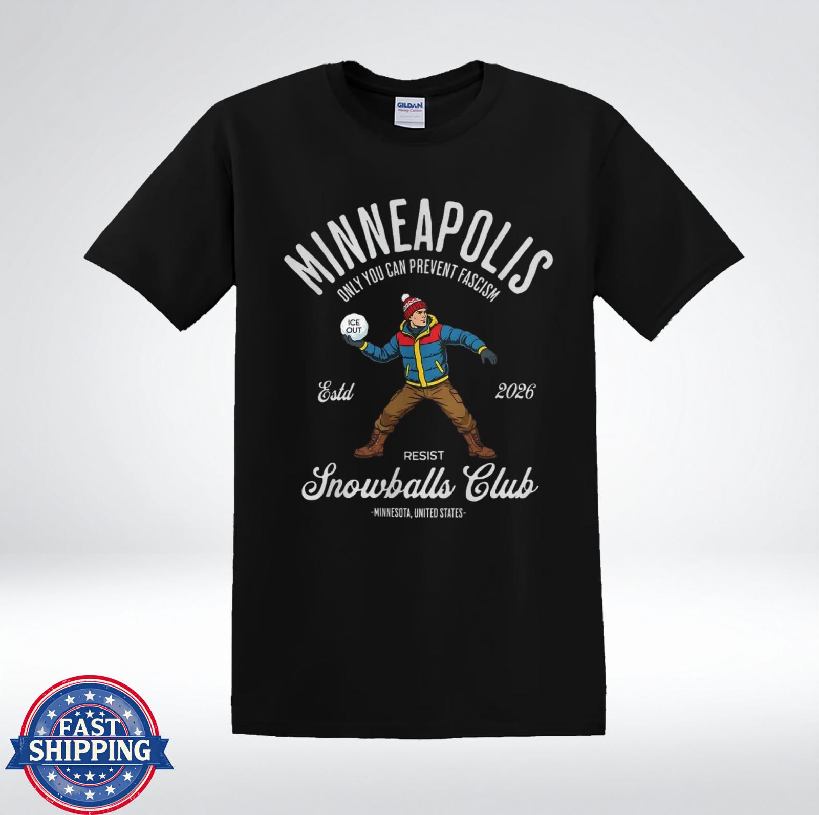 Minneapolis Resist Snowballs Club ICE Out Protest Graphic T-Shirt XL