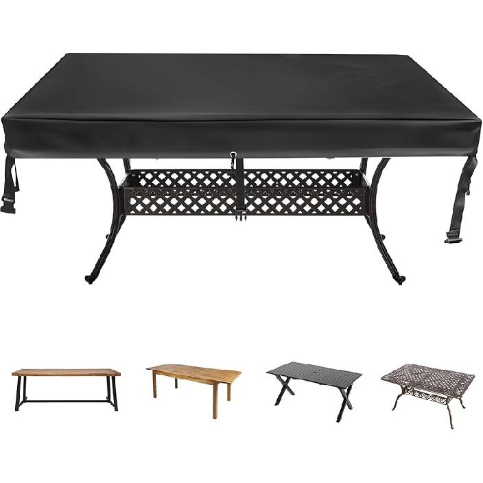 Rectangular Patio Table Cover - Waterproof Anti-UV Outdoor Dining Table Cover - Outdoor Patio Furniture Cover 75" L X 40" W X 6" H