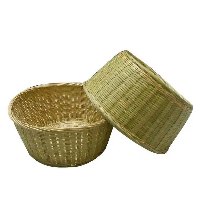 Handmade Bamboo Woven Serving & Fruit Basket with Base