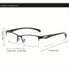 Vintage Herren Brille Ultraleicht Metall Halbrahmen Computerbrille für Herren & Damen Lässiger Business Stil mit Flachen Spiegelgläsern