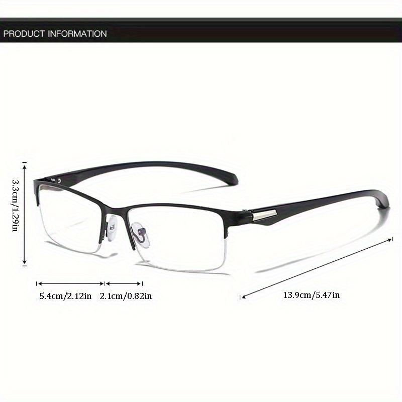 Vintage Herren Brille Ultraleicht Metall Halbrahmen Computerbrille für Herren & Damen Lässiger Business Stil mit Flachen Spiegelgläsern