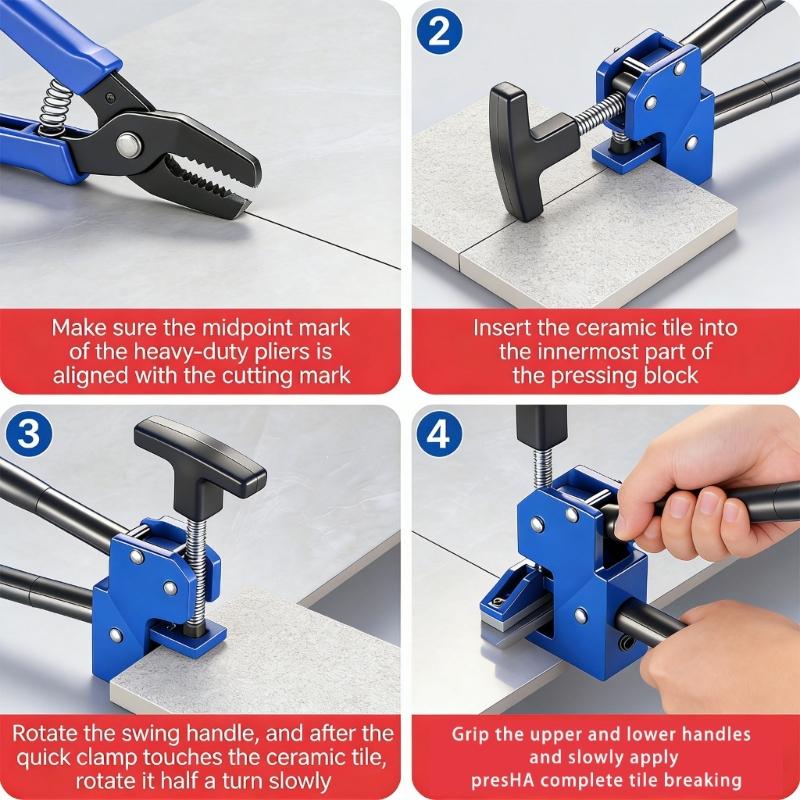 High PerformanceTile Cutting Breaking Pliers With Safety Lock Feature Ceramic Tile Splitter for Glass Marble Ceramic