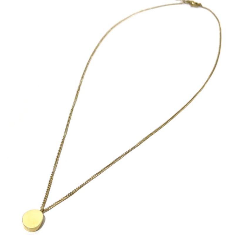 S SY [set] natural shell beads & gold pendant necklace