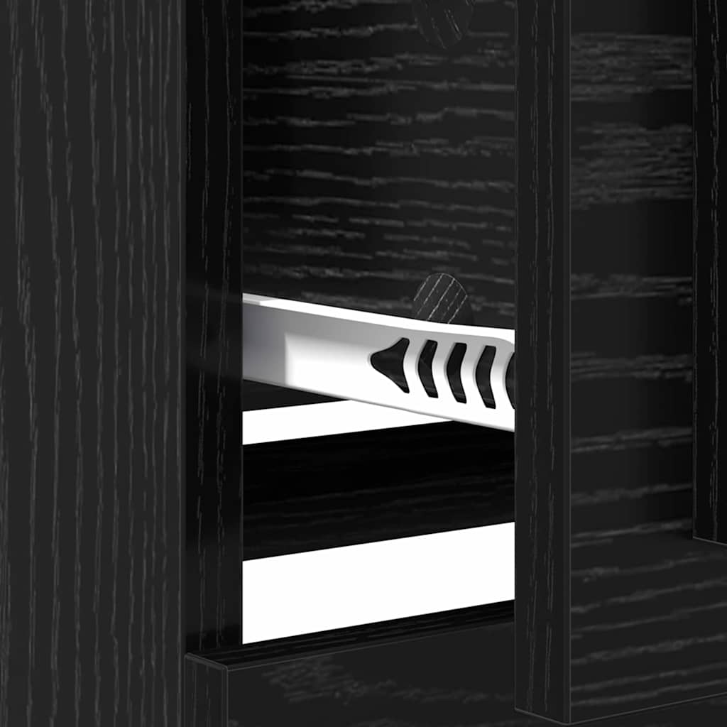 Sideboards 2 Pcs Black Oak Effect 70 X 35.5 X 67.5 Cm