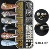 Nail Art Jewelry, Maillard Color Pearl Flat-Bottomed Diamond Steel Ball Diy Nail Jewelry Mixed