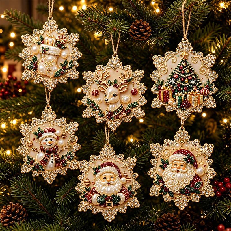 DIY Christmas Pearl Painting Kit Rope Tag Ornament Xmas Tree Decor