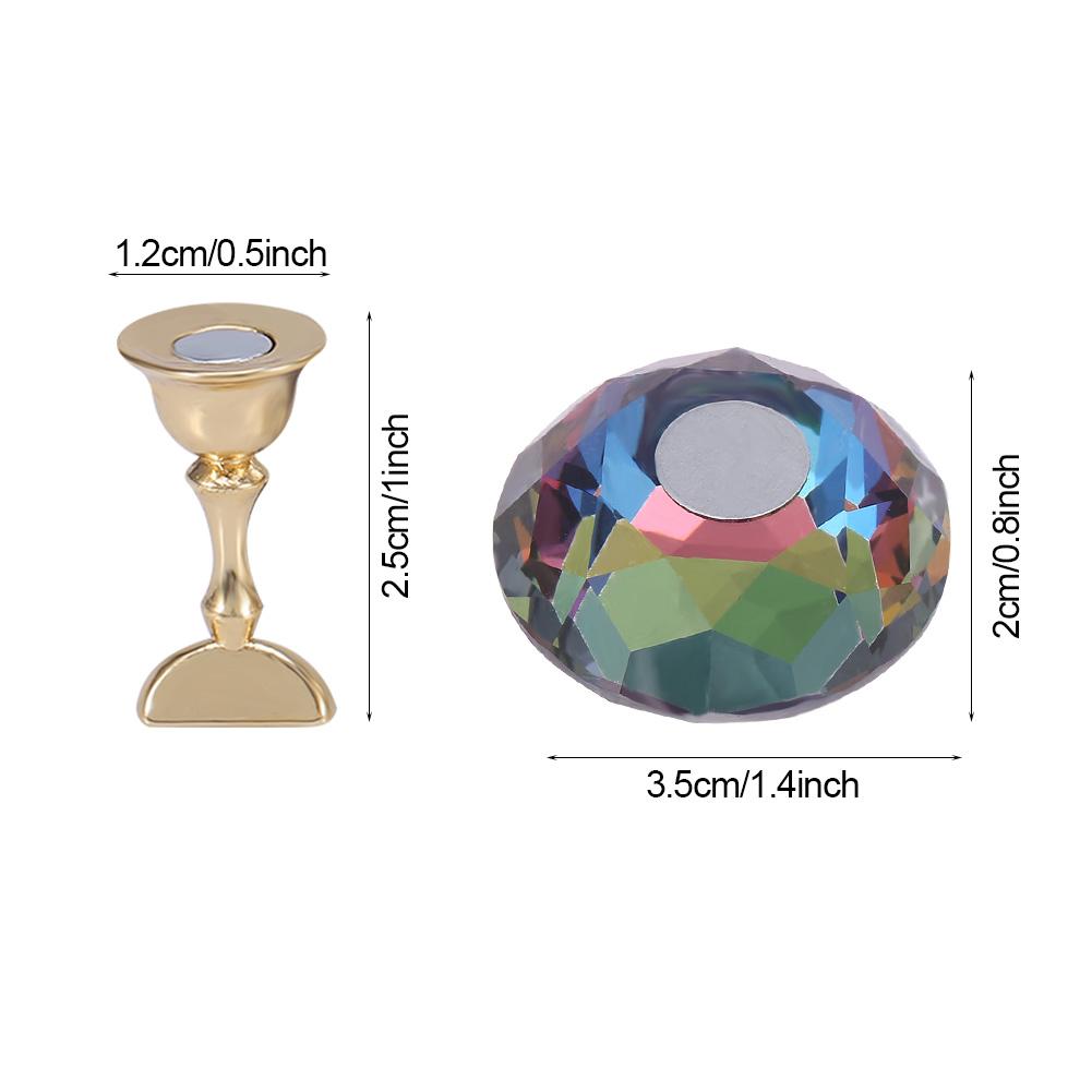 

Magnetic Nail Tip Practice Stand Base Alloy Holder Nail Art Display Stand White Diamond Crystal