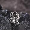 BLINGBAY Damen Vintage Gothic Spinnenring Schwarzer Edelstein Statement Verstellbarer Finger Schmuck für Halloween Party