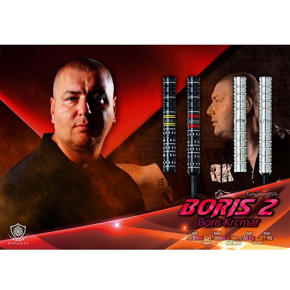 DYNASTY BLACK LINE Coated Type BORIS2 2BA Boris Krcmar Model Darts Barrel Darts Set A-FLOW