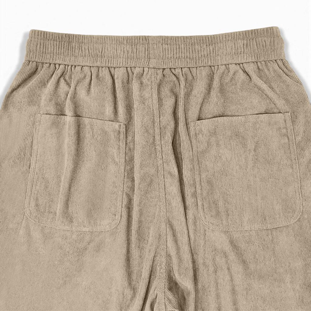Pantalones Casuales Holgados para Hombre, Cintura Elástica con Cordón, Ligeros con Bolsillos, Cómodos y Transpirables Pantalones de Pana