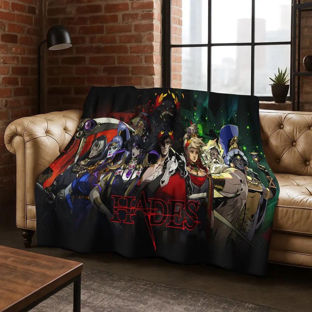 D Classics Game Hades Cartoon Flannel Blanket Cozy Soft Throw for Home Bedroom Bed Sofa Picnic Cover Gift for Kids