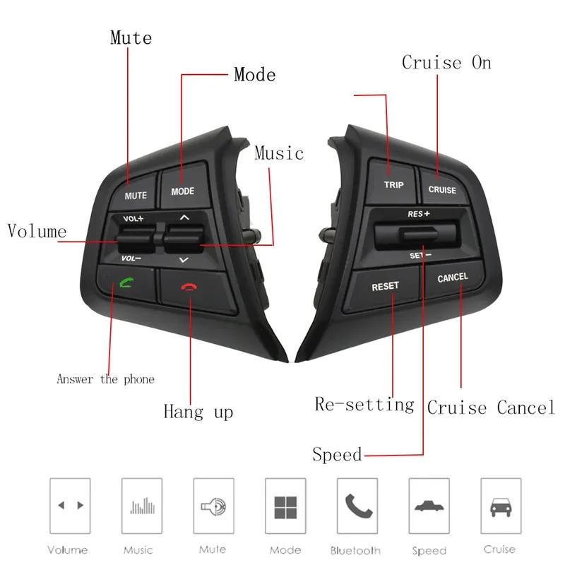 For Hyundai Creta Ix25 1.6L 2.0L Steering Wheel Cruise Control Button Switch Remote Control Volume Button 96710C90004X