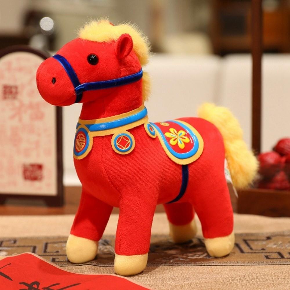 Mascot Dolls Horse Plush Toys PP Cotton Filling Zodiac Pony Figurine  Gift Giving