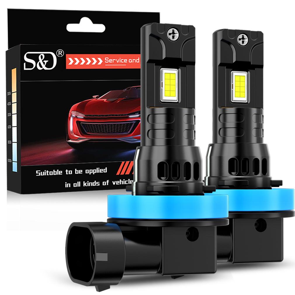 2 st 30000LM H11 LED-strålkastarlampor Mini Turbo HB3 HB4 LED H8 9005 9006 70W Bil Dimljus Strålkastare Auto Plug&Play Lampa 6500K Vit