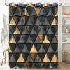 Gold Geometric Shower Curtain Modern Bath Decor with Black Metal Frame for Bathroom Window Size 72 X 72 Inches (183cm) AliExpres