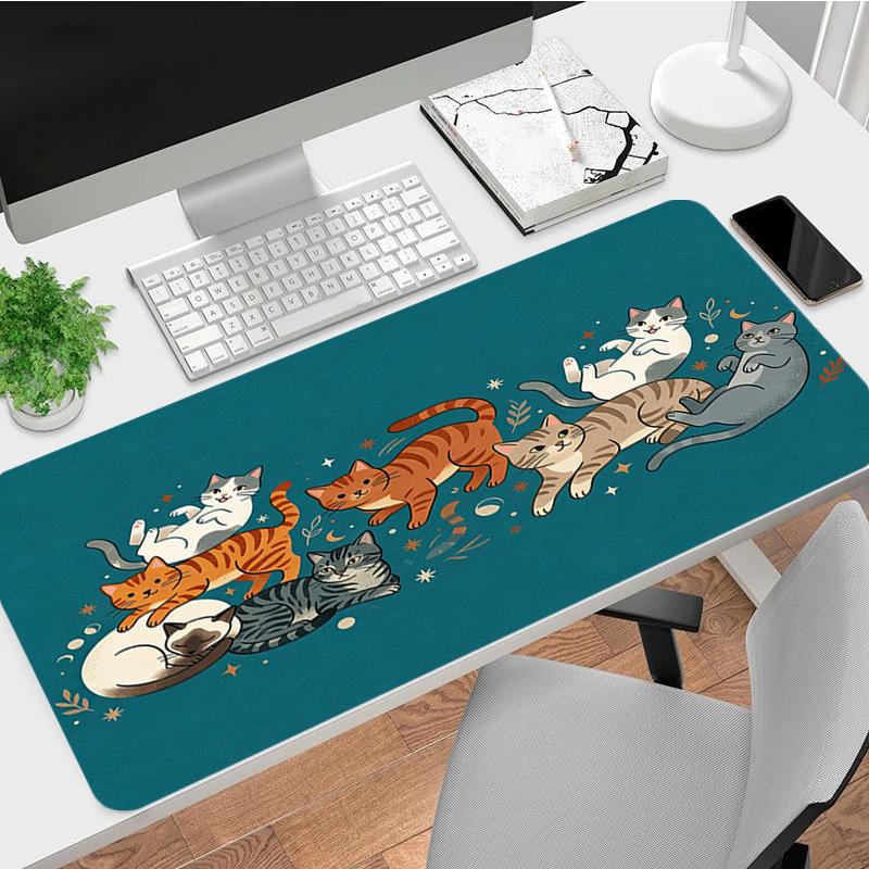 Cat Parade Xl Gaming Mouse Pad Nonslip Rubber Base Stitched Edge Waterproof Desk Mat For Pc Laptop Gamer Office Computer Accessories C927173