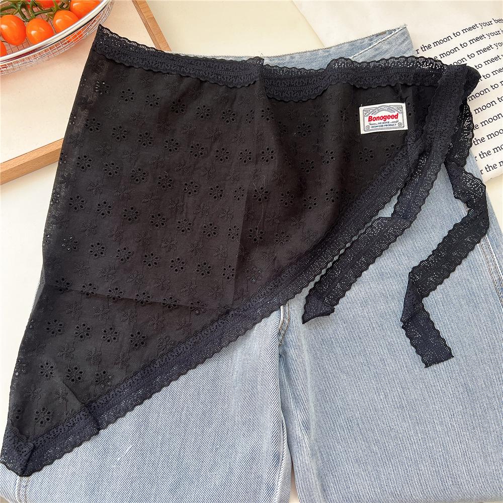 

Women s White Floral Mesh Peplum Ballet-Style Lace Midi Skirt - Korean Dongdaemun Spring/Autumn Fashion One Size