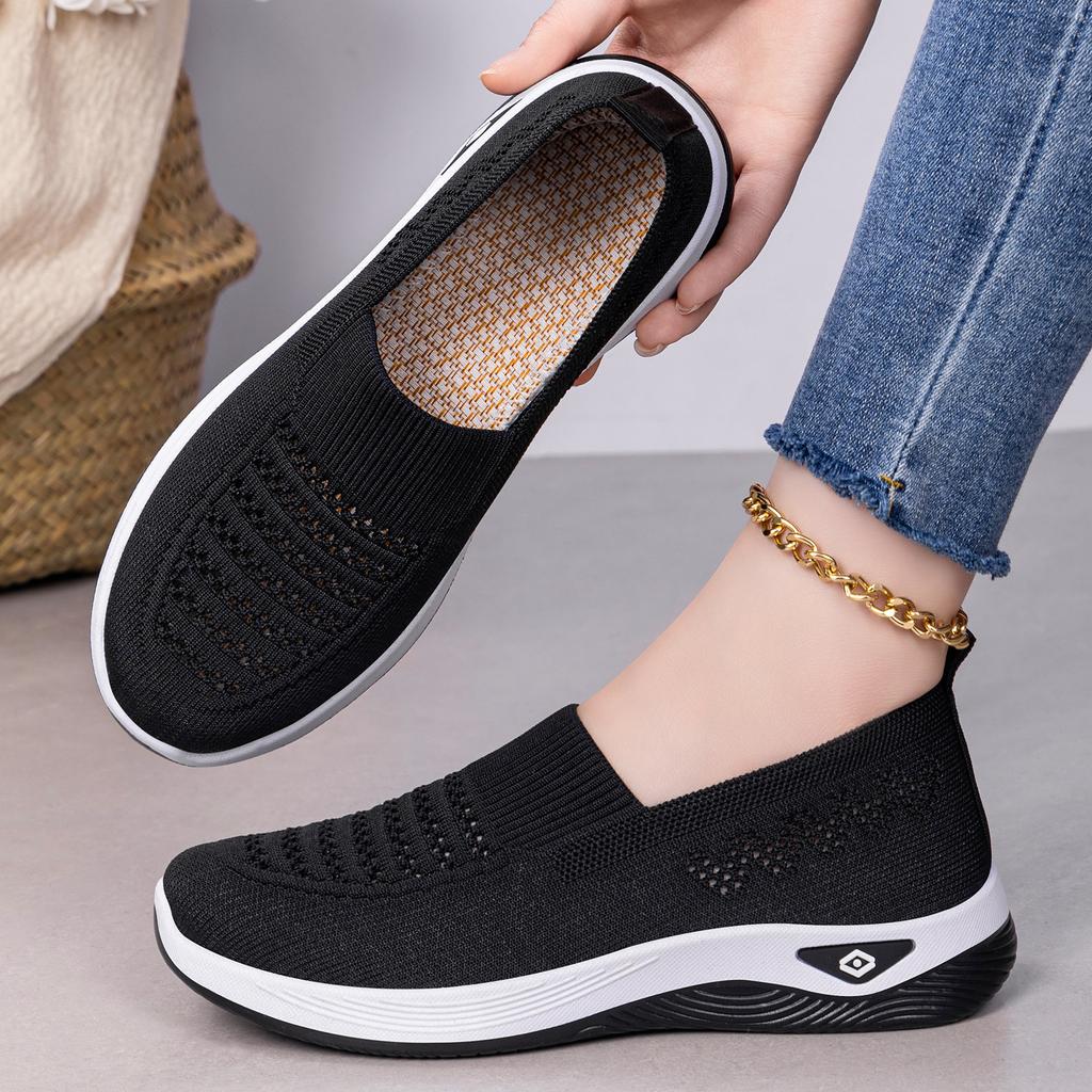 Women's Woven Breathable Shoes Arch Support Diabetes Foam Shoes Walking Anti-Slip Sports Shoes Indoor Outdoor Casual Athletic Work Sneakers for Women