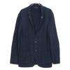 LARDINI JKLJM22 Boutonniere Navy Striped Cotton 2B Knit Jacket Jacket M NavyUsed